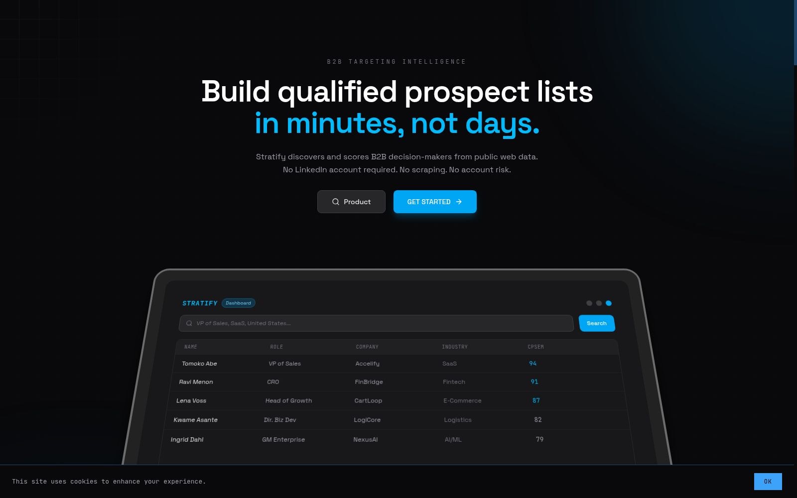 Stratify product interface